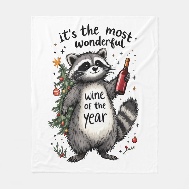Der schönste Wein des Jahres Raccoon Fleecedecke (Vorderseite)