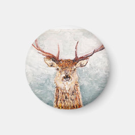 Der schottische Stag im Schneemagnet Magnet