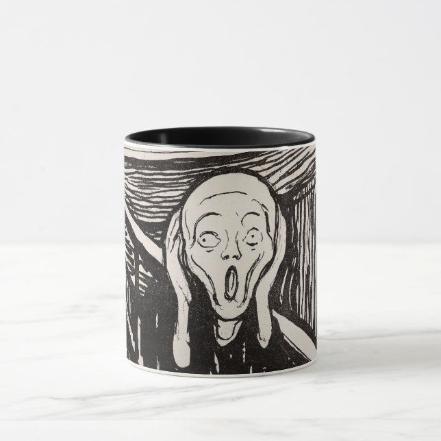 Der Schrei (1895) Edvard Munch Woodcut Fine Art Tasse (Zentrum)