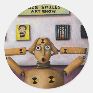 Der Schrei an der großen Lächeln-Kunstausstellun Runder Aufkleber
