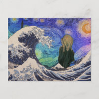 Der Schrei an der großen Welle starrt Nacht