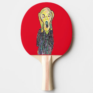 Der Schrei, beängstigend Tischtennis Schläger
