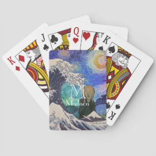 Der Schrei bei Die große Welle Sternennacht Spielkarten