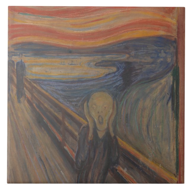 Der Schrei der Natur von Edvard Munch 1893 Fliese (Vorderseite)