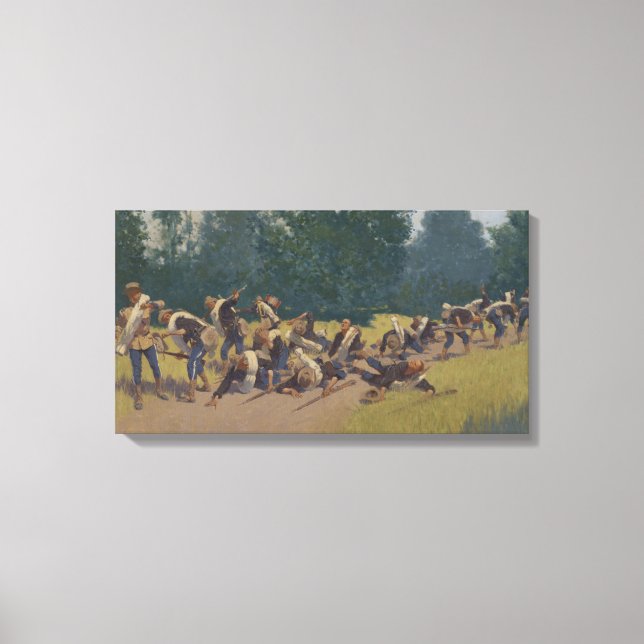 Der Schrei des Schrapnels in San Juan Hill Leinwanddruck (Vorderseite)