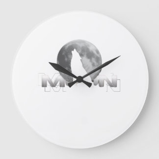 der Schrei des Wolfes unter dem Vollmond Große Wanduhr