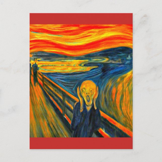 Der Schrei - Edvard Munch - Art Post Card Postkarte (Vorderseite)