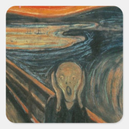 Der Schrei - Edvard Munch. Malerarbeiten. Quadratischer Aufkleber