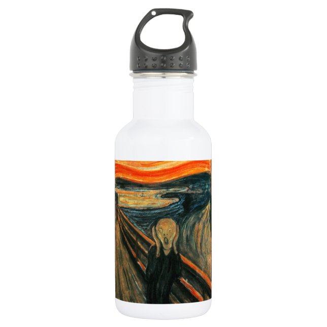 Der Schrei Edvard Munch Moderne expressionistische Edelstahlflasche (Vorderseite)