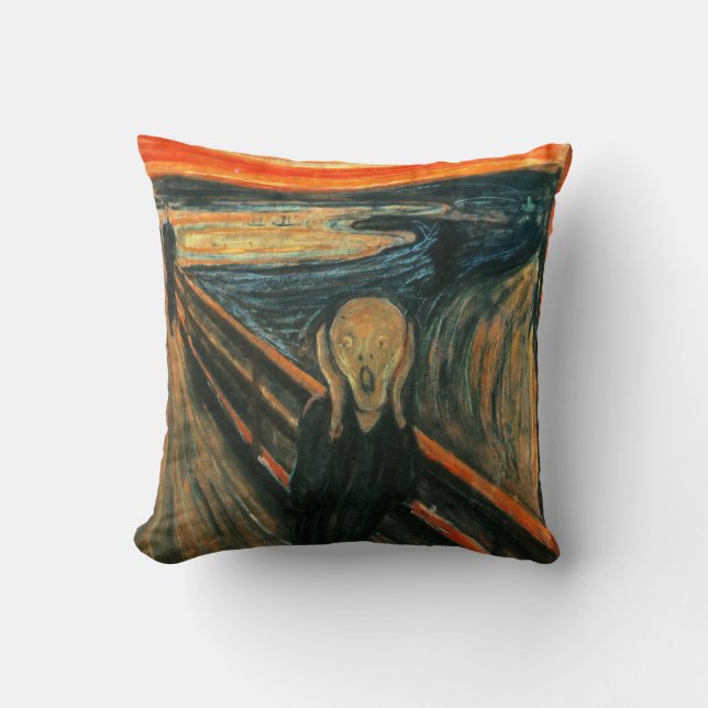 Der Schrei Edvard Munch Moderne expressionistische Kissen (Vorderseite)