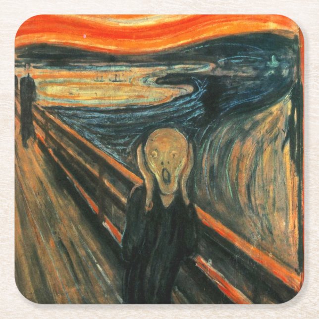 Der Schrei Edvard Munch Moderne expressionistische Rechteckiger Pappuntersetzer (Vorderseite)
