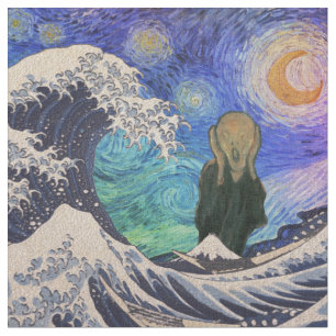 Der Schrei in der großen Welle beginnt die Nacht Stoff