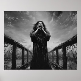 Der Schrei in Schwarz und Weiß remagerte | Poster