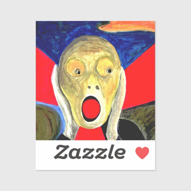 Der Schrei Inspirierte Malerei Aufkleber (Blatt)