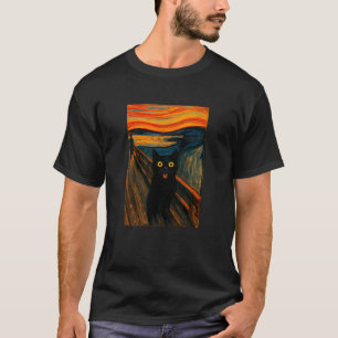 Der Schrei Lustige Katze Berühmter Künstler Malere T-Shirt