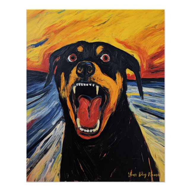 Der Schrei - Rottweiler Hund 003 - Pall Munch Poster (Vorderseite)