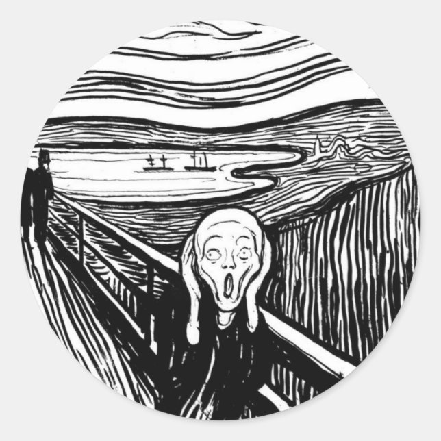 Der Schrei Runder Aufkleber (Vorderseite)