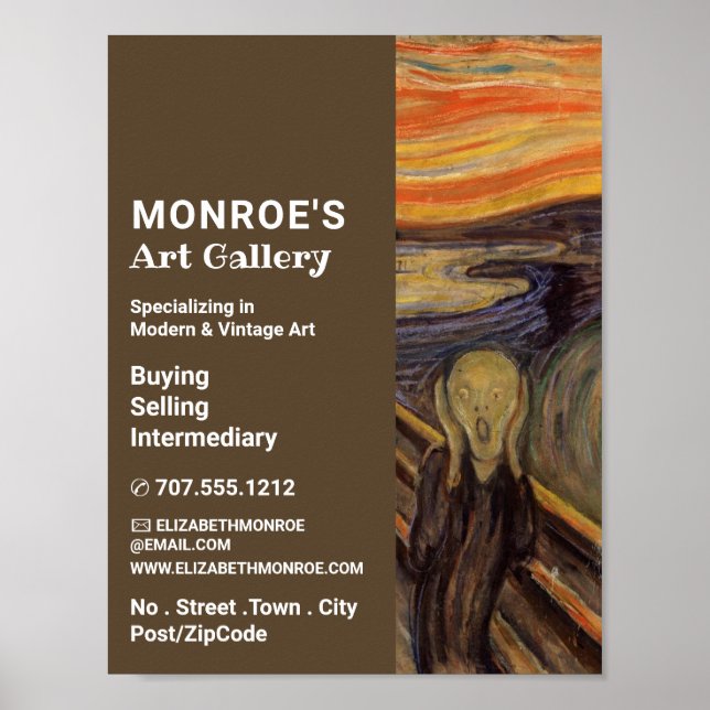 Der Schrei von Edvard Munch, Kunsthändler, Galerie Poster (Vorne)