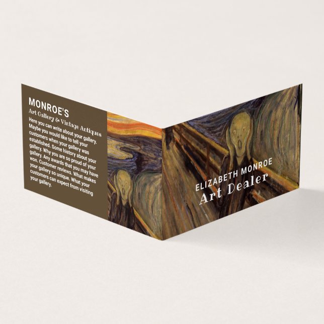 Der Schrei von Edvard Munch, Kunsthändler, im Deta Visitenkarten (Vorderseite)