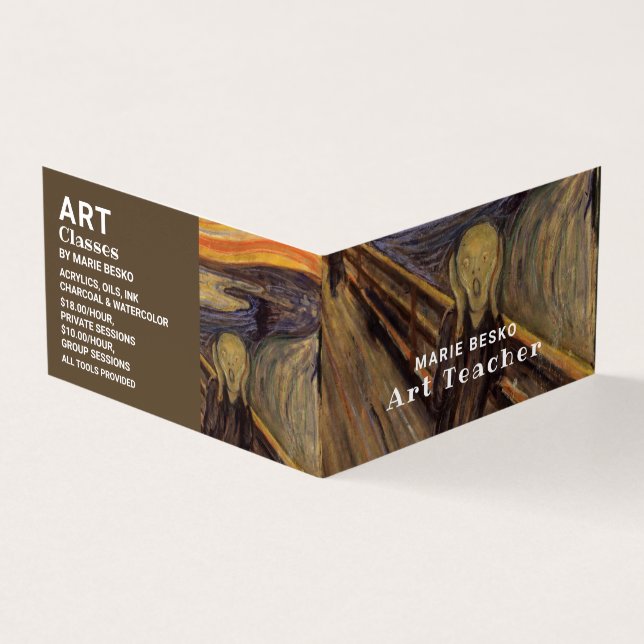 Der Schrei von Edvard Munch, Kunstlehrer, im Detai Visitenkarten (Vorderseite)