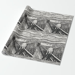 Der Schrei von Edvard Munch Schwarz und Weiß Geschenkpapier