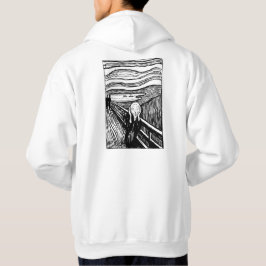 Der Schrei von Edvard Munch – Schwarze Linienkunst Hoodie