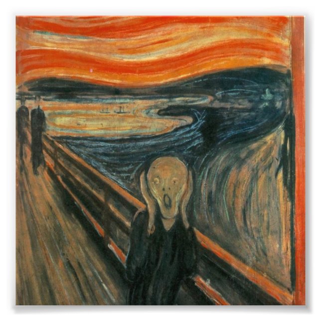 Der Schrei von Edvard Munch, symbolischer Maler Fotodruck (Vorne)