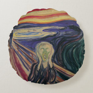 Der Schrei von Edvard Munch, Vintage-Expressionism Rundes Kissen