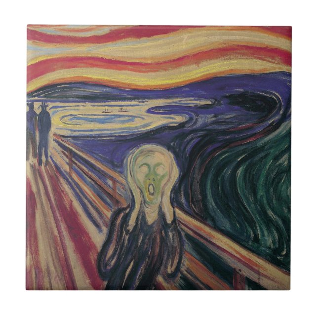 Der Schrei von Edvard Munch, Vintager Expressionis Fliese (Vorderseite)