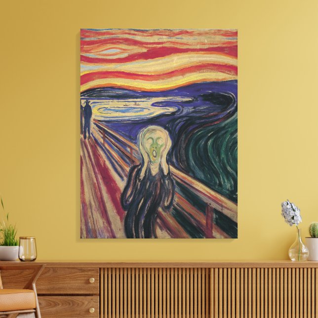 Der Schrei von Edvard Munch, Vintager Expressionis Leinwanddruck (Insitu (Wohnzimmer))