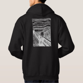 Der Schrei von Edvard Munch – Weiße Linienkunst Hoodie