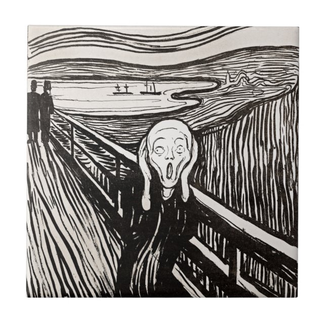 Der Schrei von Edward Munch Fliese (Vorderseite)