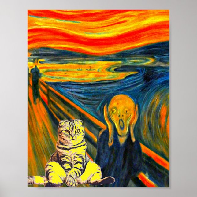 Der Schrei von Munch, Cat Art Parody Poster (Vorne)