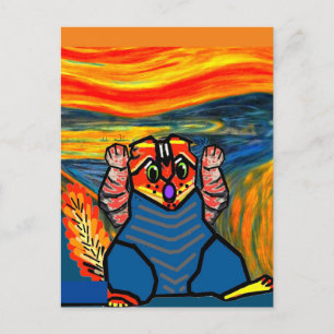 Der Schrei von Munch, Cat Art Parody  Postkarte