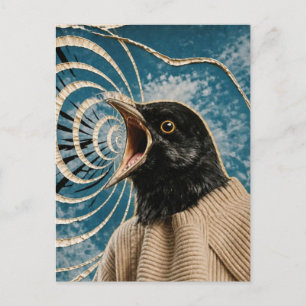 Der schreiende schwarze Vogel Postkarte