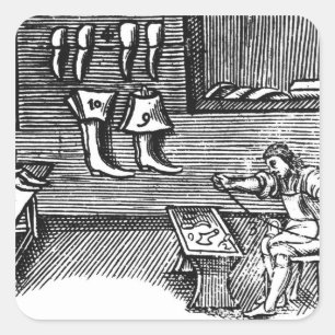 Der Schuhmacher Quadratischer Aufkleber