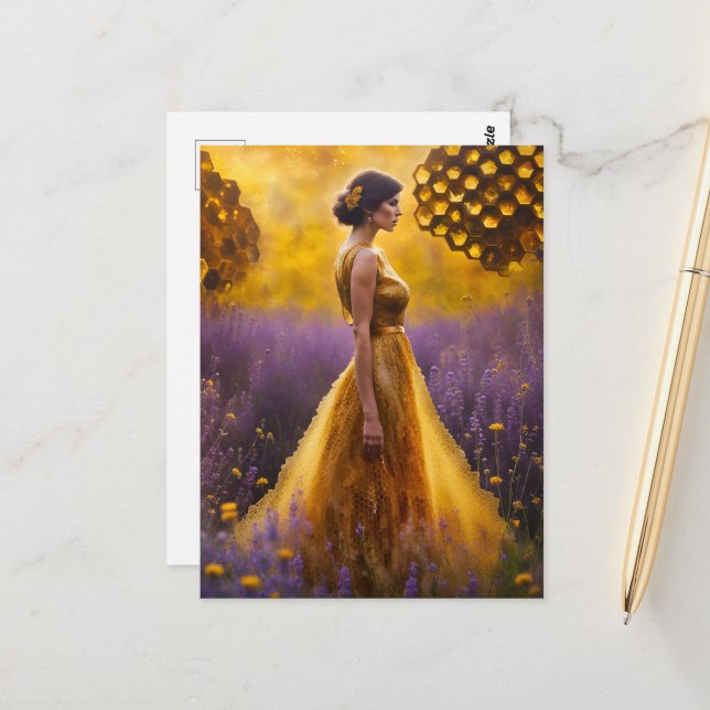 Der Schutz der Bienen Postkarte (Vorderseite/Rückseite Beispiel)