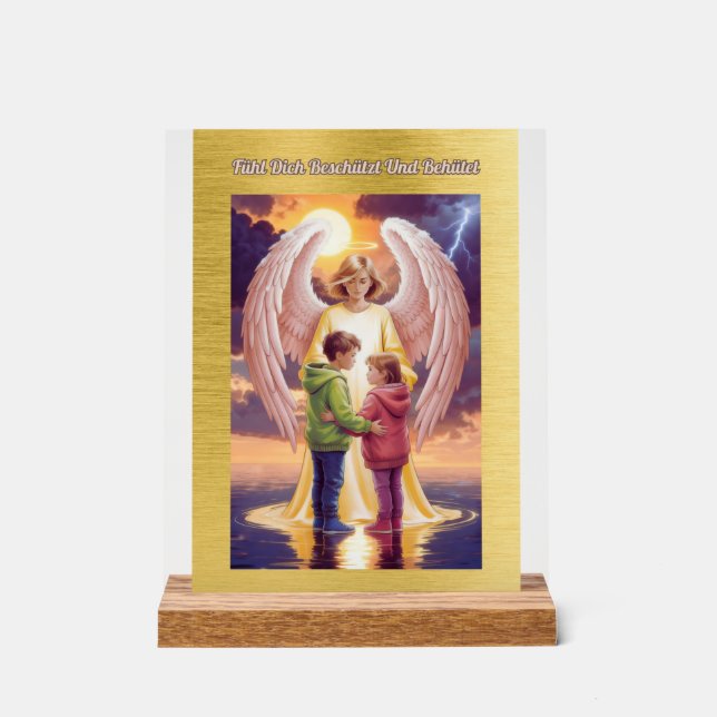 Der Schutzengel begleitet Dich Acrylschild (Vorderseite)