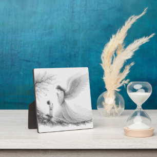 Der Schutzengel betet mit dem Kind Fotoplatte