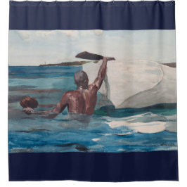 Der Schwamm-Taucher - Homer Winslow 1898 Duschvorhang