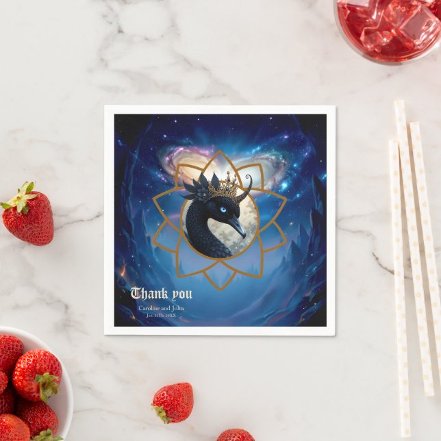 Der Schwan, der den Mond bewacht.  Serviette (Beispiel)
