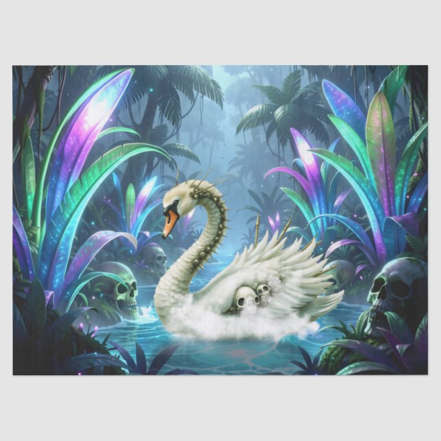 Der Schwan der vergessenen Gewässer.  Seidenpapier (Vorderseite)