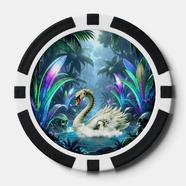 Der Schwan der vergessenen Wasser.  Pokerchips (Vorderseite)