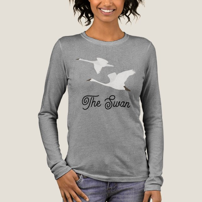 Der Schwan-Farbbblock Tri-Blend Shirt (Vorderseite)