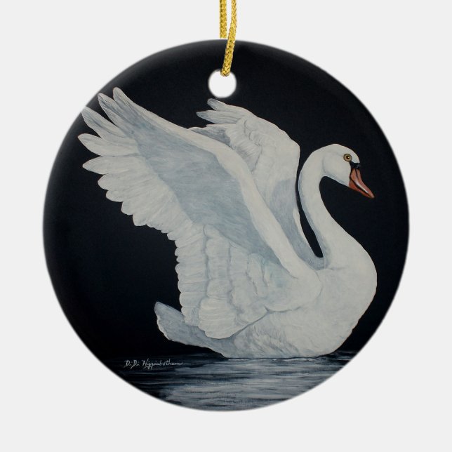 Der Schwan Keramikornament (Vorne)