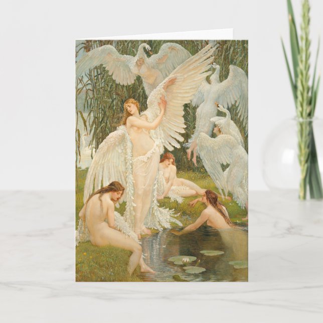 Der Schwan Maidens | Walter Crane Karte (Vorderseite)