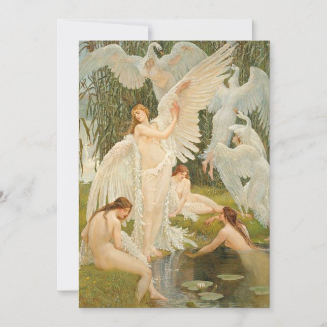 Der Schwan Maidens | Walter Crane Karte (Vorderseite)
