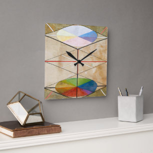 Der Schwan Nr. 23 Hilma af Klint Quadratische Wanduhr