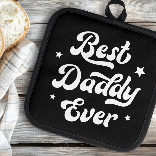 Der Schwarz-weißste Papa aller Zeiten Topflappen (Best daddy ever dad father's day black white pot holder)