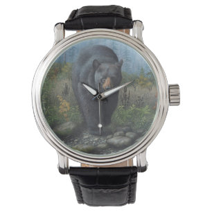 Der schwarze Bär der Männer Armbanduhr